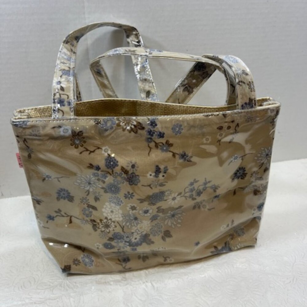 VTG Polli Australia Floral Vinyl Plastic Tote Novelty Beach Everyday Bag11"x8.5"